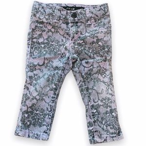Joe's Jeans Purple and Black Floral & Snakeskin Print Jeans Size 12 Months